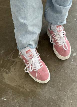 Adidas gazelle bold “light pink” premium4 фото