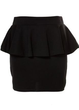 Міні юбка з воланами, чорна коротка спідниця1 фото
