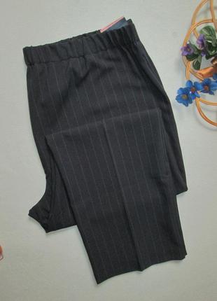 Элегантные стильные классические ровные брюки темно синие в полоску bonmarche британия9 фото
