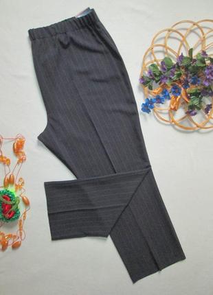 Элегантные стильные классические ровные брюки темно синие в полоску bonmarche британия7 фото