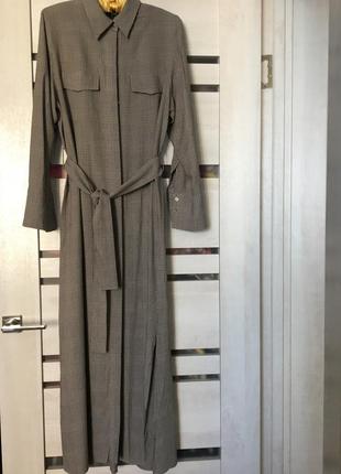 Massimo dutti,платье-рубашка,макси,новое, вискоза,, клетка1 фото