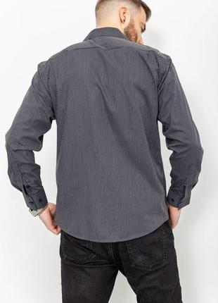 Рубашка мужская в полоску, цвет черный3 фото