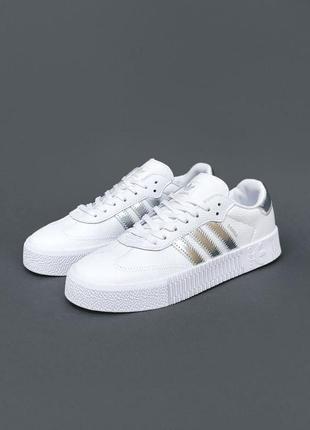 Кроссовки adidas sambarose white silver4 фото