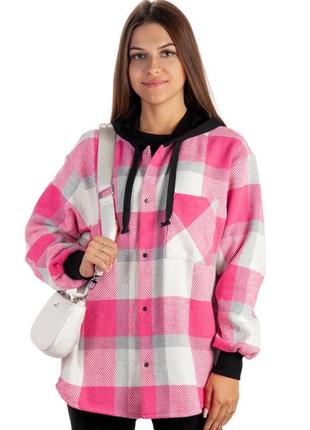 Теплая рубашка с капюшоном