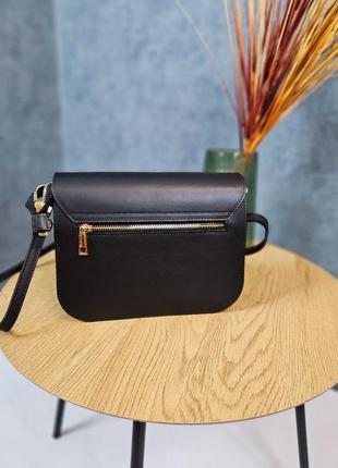 Кожаная черная сумочка итальянского производства6 фото