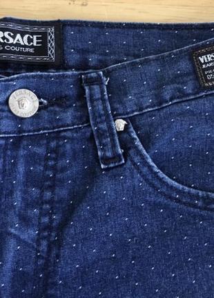 Винтажные джинсы в горох синие джинсы клеш джинсы со средней посадкой versace jeans couture синие джинсы клеш расклешенные джинсы изнаночной винтаж5 фото