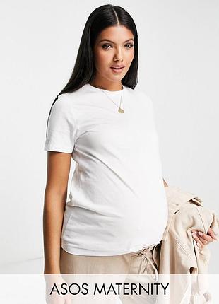 Белоснежная базовая футболка для беременных asos maternity