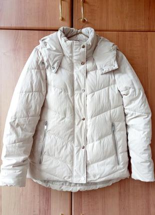 Новая женская бежевая демисезонная теплая куртка с капюшоном the outerwear.