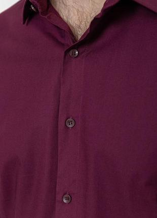 Рубашка мужская однотонная, цвет сливовый4 фото