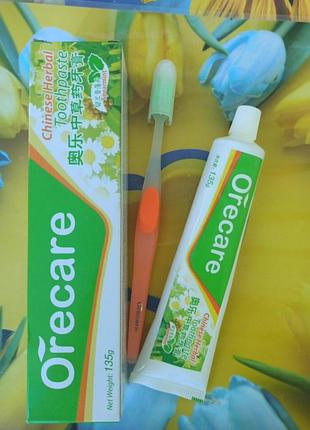 Зубна паста з китайськими цілющими травами, т.м. orecare, 135г (з щіткою)