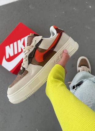 Кроссовки nike air force fontanka brown/beige1 фото