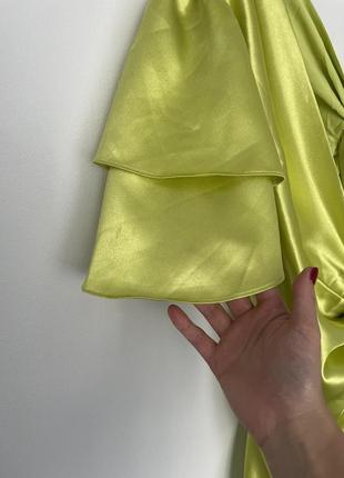 Салатовое платье макси с короткими рукавами vl the label7 фото