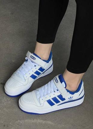 Мужские кроссвовки adidas forum low white blue