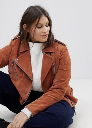 Косуха из натуральной замши коричневая куртка замшевая куртка asos zara новая замшевая косая куртка авиатор