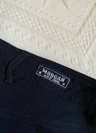 Брюки женский клешные черные штаны стрейчевые с розрезами пояс кокетка morgan- s5 фото