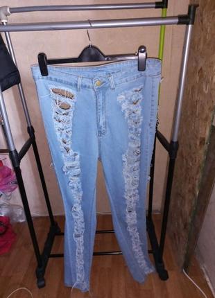 Сексуальные рваные джинсы 52-54 размер shein4 фото