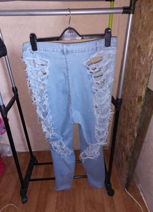 Сексуальные рваные джинсы 52-54 размер shein6 фото