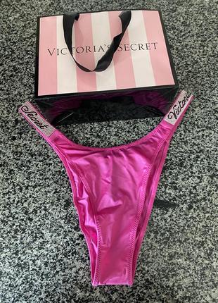 Трусики бразилиана со стразами shine strap brazilian victoria’s secret