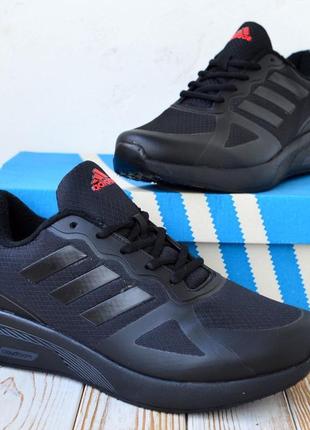 Adidas cloudfoam termo кросівки чоловічі термо чорні з червоним осінні зимові євро зима водонепроникні відмінна якість ботінки адідас на флісі