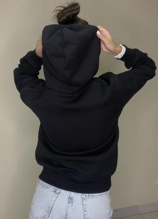 Женский черный худи с капюшоном2 фото