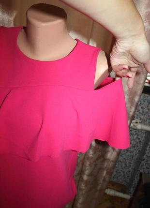 Блуза с открытыми плечами фуксия малиновая warehouse4 фото