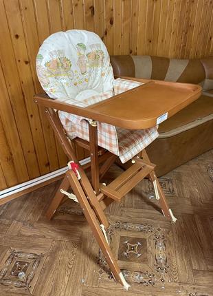 Годувальний столик дерев’яний,крісло для годування,годувальне крісло foppapedretti1 фото