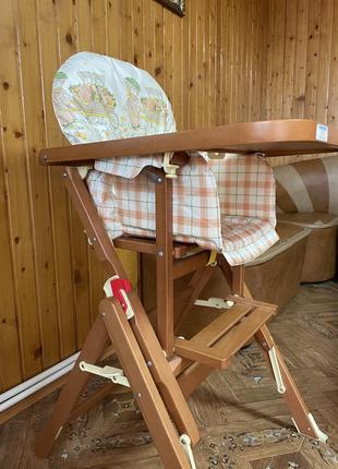 Годувальний столик дерев’яний,крісло для годування,годувальне крісло foppapedretti2 фото