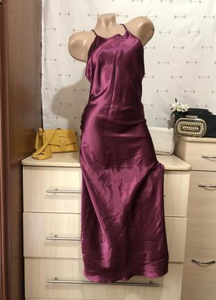 Нічна сорочка ночнушка пеньюар сатинова сукня3 фото