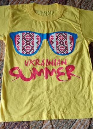 Футболка с элементом вышиванки ukrainian summer 2 шт3 фото