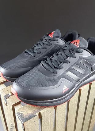 Adidas glide черные с красным кроссовки мужские водонепроницаемые адидас кеды осенние низкие отличное качество2 фото