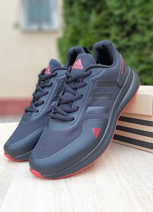 Adidas glide черные с красным кроссовки мужские водонепроницаемые адидас кеды осенние низкие отличное качество7 фото