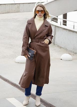 Кожаный тренч 13585