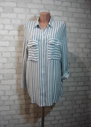Сорочка в смужку з накладними кишенями "tu" турція