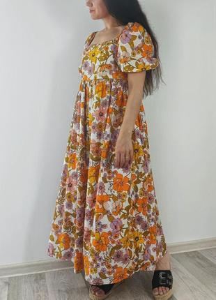 Бавовняна сукня в яскраві квіти tu4 фото