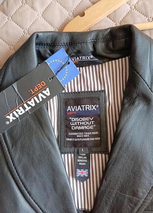 Кожаный пиджак аviatrix, 100% кожа5 фото