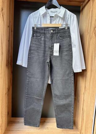 Джинси zara mom fit high waist