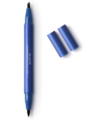 Подводка для глаз двойная водостойкая kiko milano blue me waterproof eyeliner duo