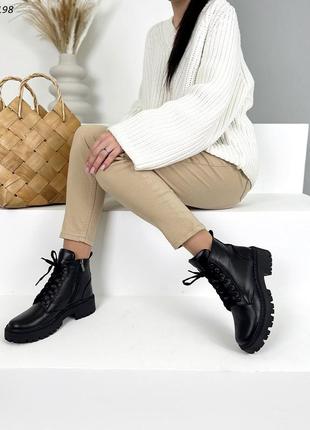 Классические женские ботинки на шнуровке деми/зима в наличии и под отшив 💛💙🏆3 фото