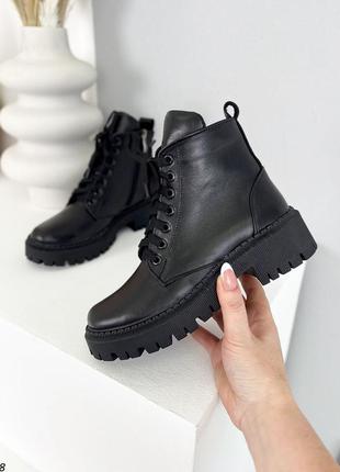 Классические женские ботинки на шнуровке деми/зима в наличии и под отшив 💛💙🏆8 фото