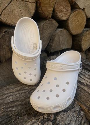 Женские кроксы сабо crocs classic white