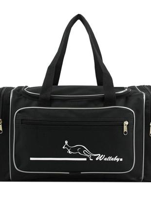 Сумка спортивна wallaby 2686 чорна з сірим