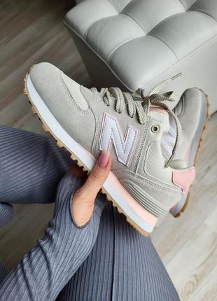 Кроссовки new balance grey pink2 фото