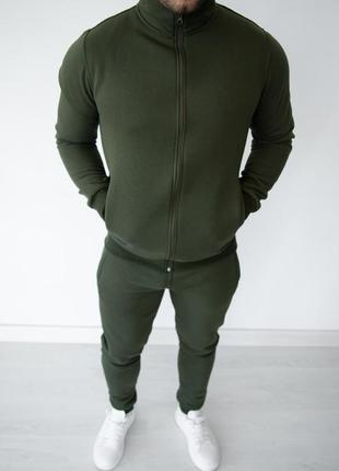 Чоловічий спортивний костюм чорного та зеленого кольору5 фото