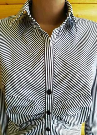 Экстравагантная рубашка в полоску производителя элитной модной одежды из ниченьки rene lezard.4 фото