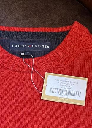 Шерстяной свитер джемпер tommy hilfiger оригинальный красный3 фото
