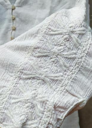 Merona белая блуза, вышиванка, xs-s2 фото