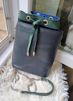 Дизайнерская кожаная сумочка бочонок2 фото