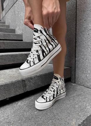 Кеди converse зебра, кеди із принтом зебри2 фото