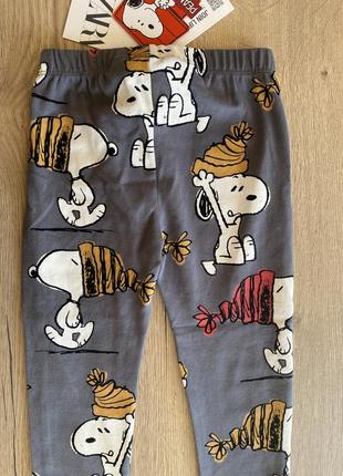 Лосини лосіни zara зара 110 штани 4 скінні снупі 5 штаны лосины snoopy peanuts8 фото