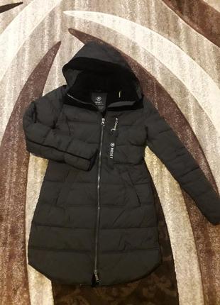 Шикарный пуфер пуховик пальто с велюром дорогой бренд reset1 фото